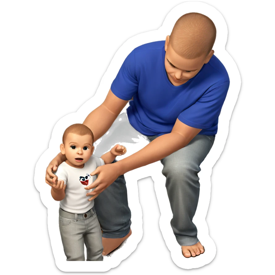 casual indoor moment with boy sticker