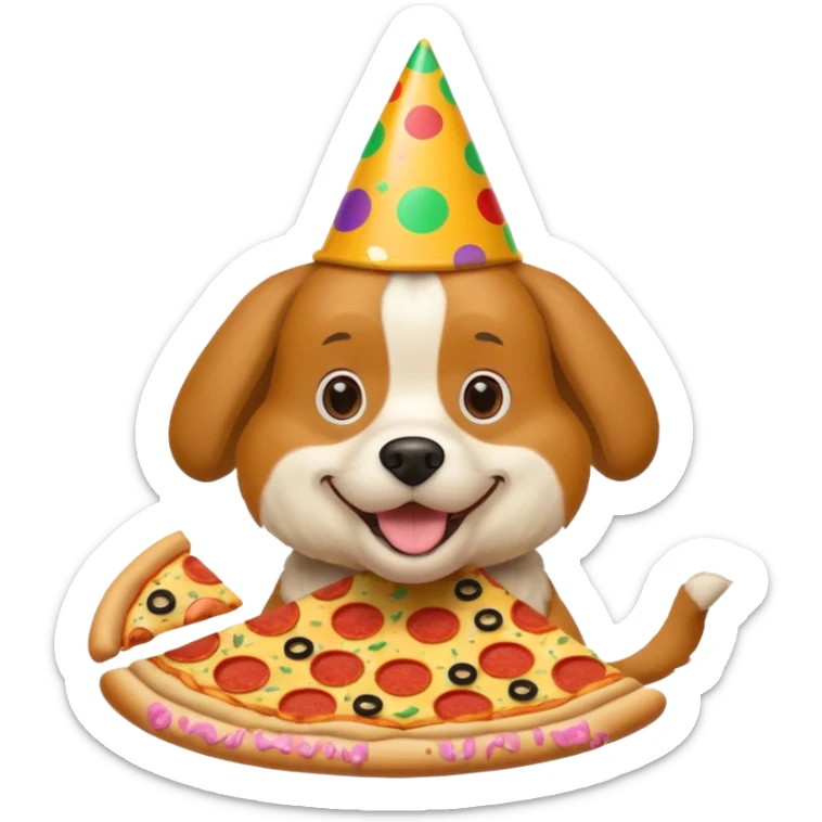 dog theater is really cray cray and is eating pizza with fanta sticker