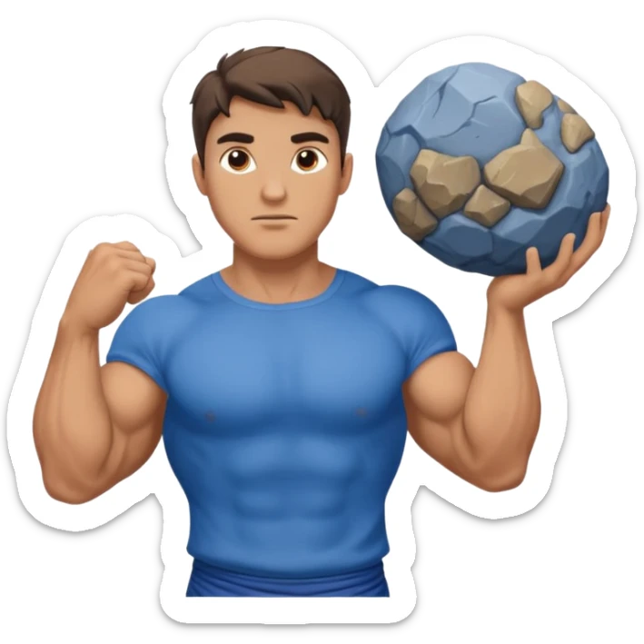 Atlas the greek god with a A big rock and shirt Without a hole sticker