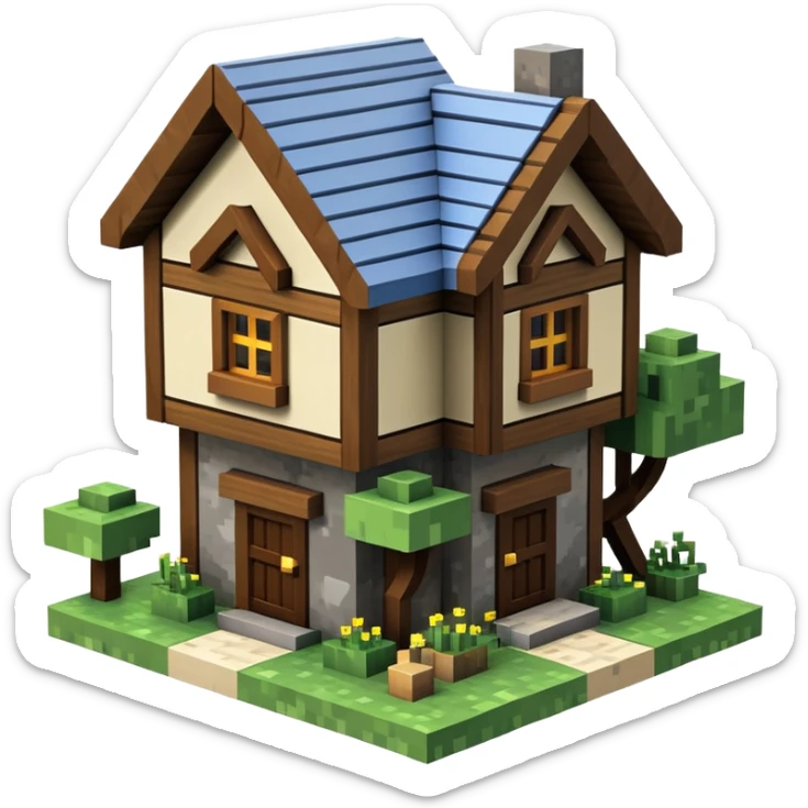 Minecraft house sticker