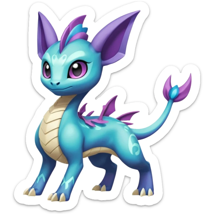 Meloetta-Suicune-Spyro-Toothless-Stitch-Pokémon-Fakémon-creature-hybrid sticker