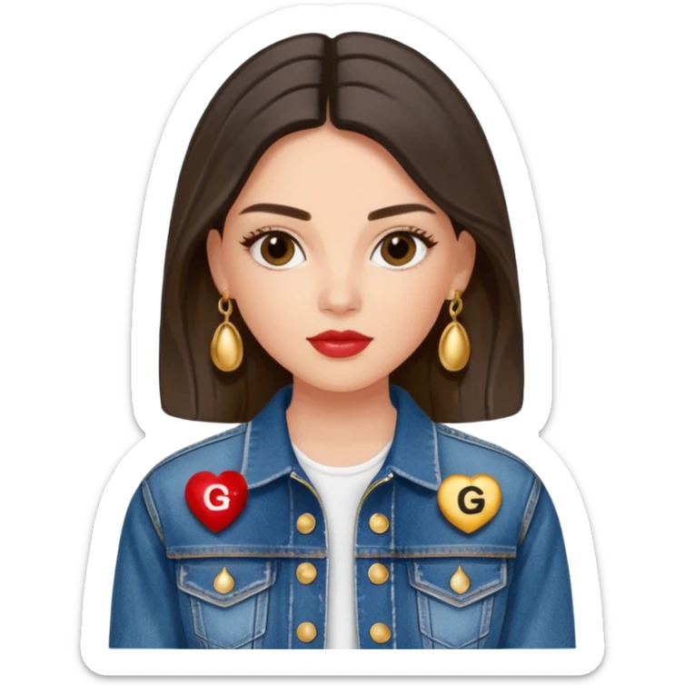 Dolce and Gabbana brand, realistic womens denim jacket with logo embellishment sticker