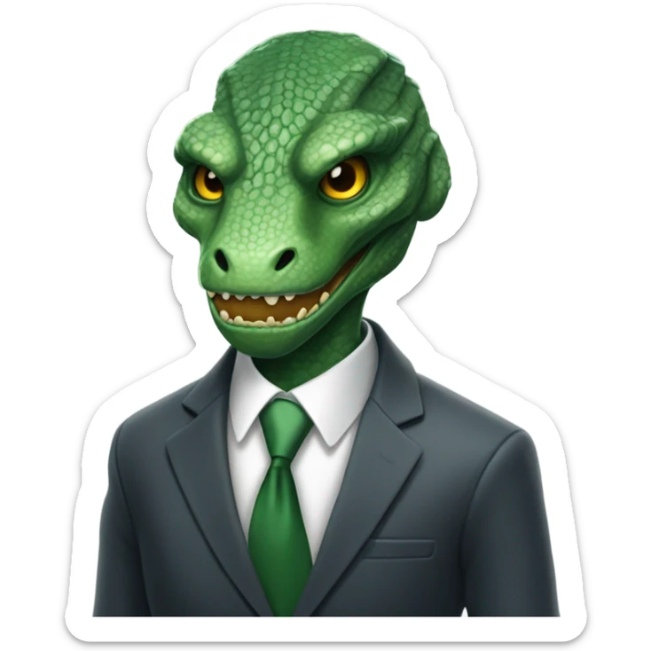 reptilian in suit sticker