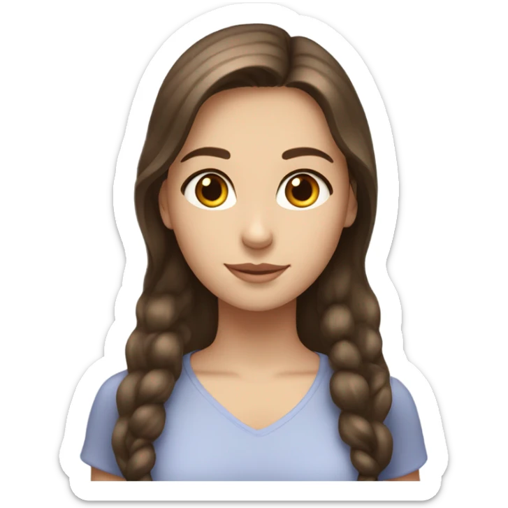 a brunette with brown eyes and shiny hair hugs a girl with blue eyes and light brown hair sticker