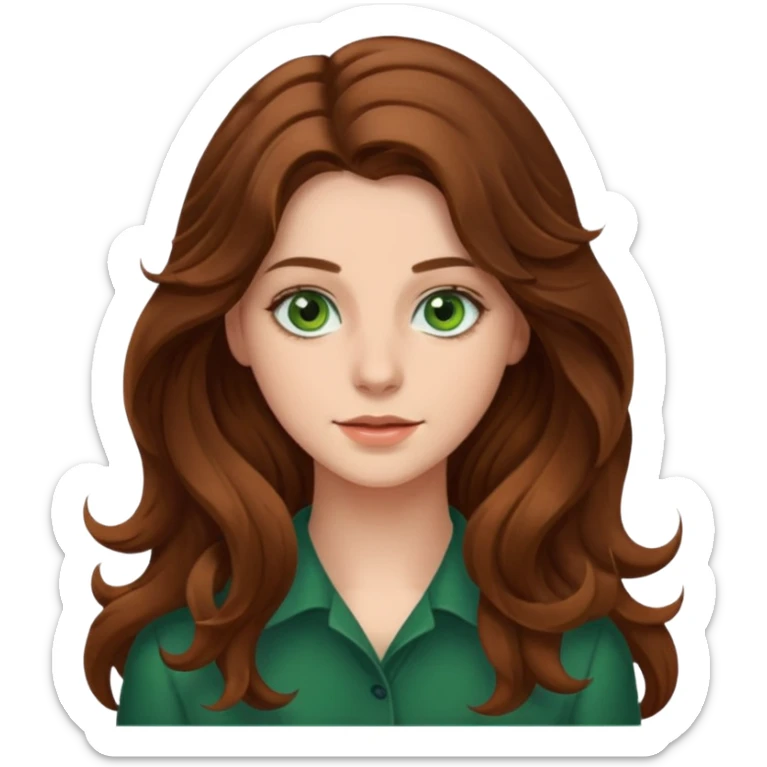 Clara Soccini , una ragazza di 26 anni con i capelli lunghi e ondulati e gli occhi verdi sticker