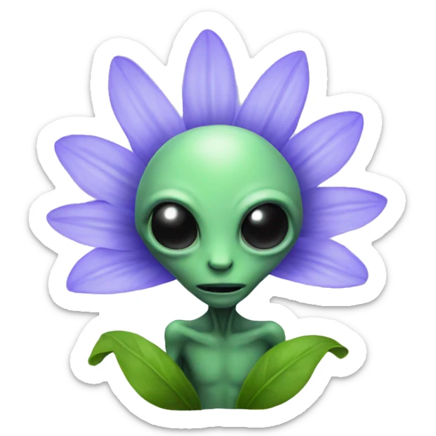 flower alien  sticker