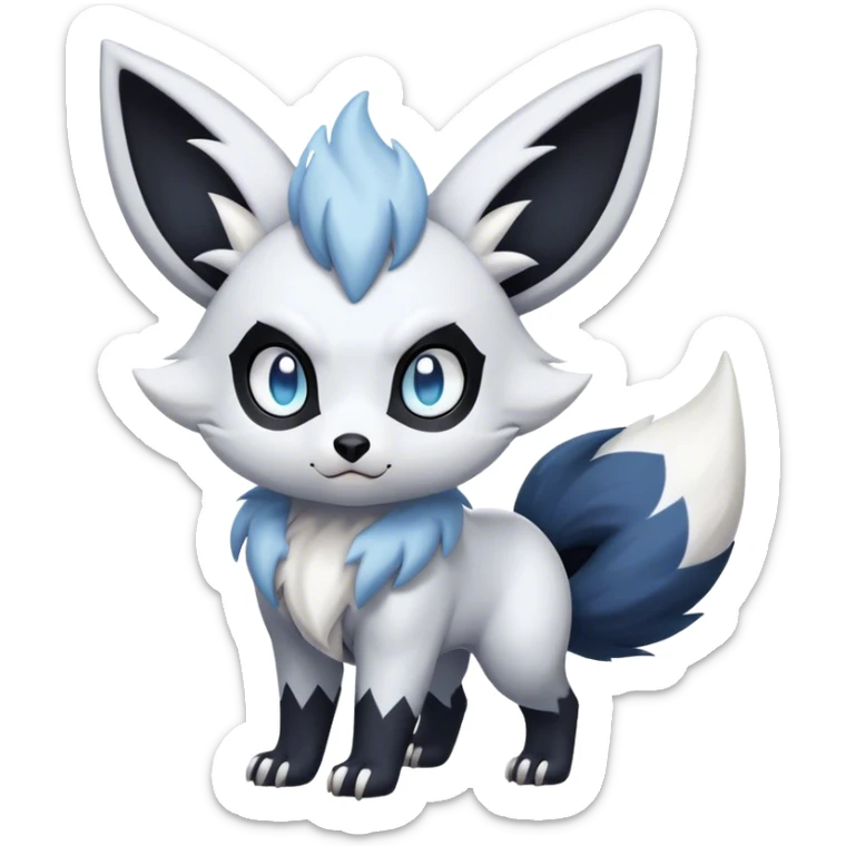 Cool Cute Kawaii Absol-Zorua-Pokemon-fakemon-hybrid-animal Full Body  sticker