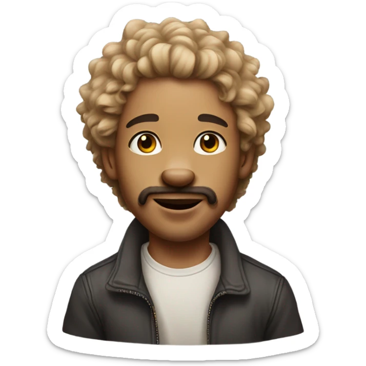 realistic portrait of a man with body of a puppy sticker