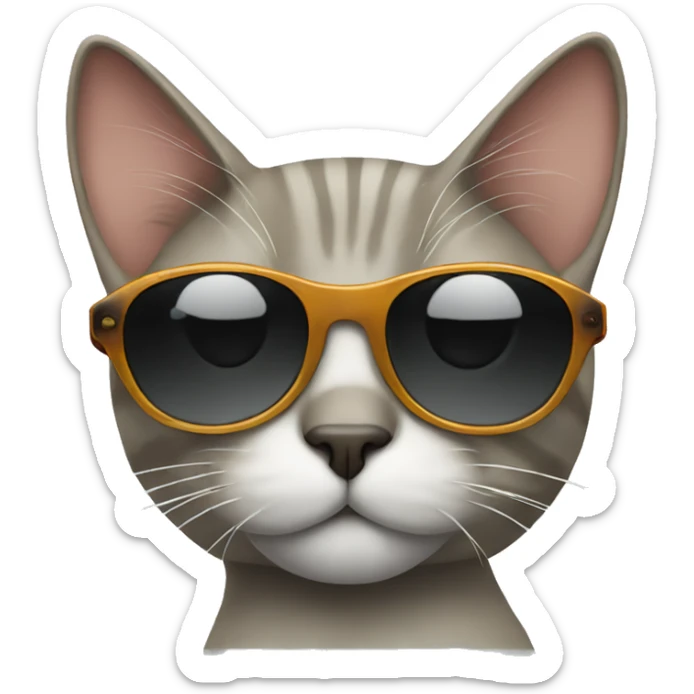 Cat with sunglasses sticker