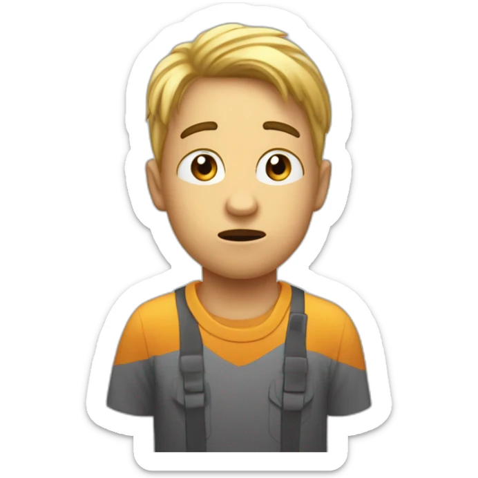 It was not me, I am innocent confused nervous little man raising palms up in surrender and staring sticker