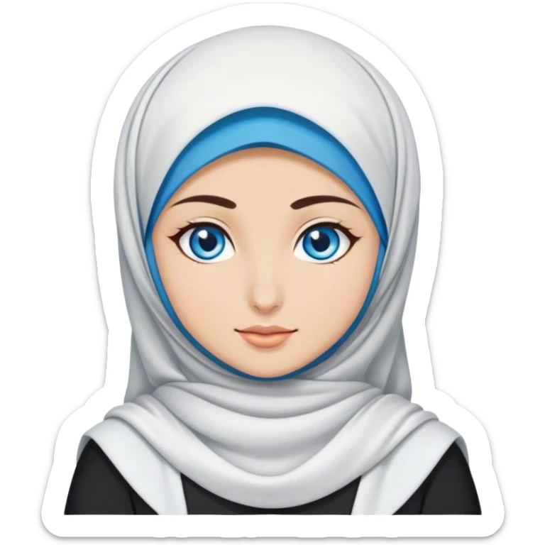 Turkish beautiful finish Konya girl blue eyes with hijab and cultured dress sticker