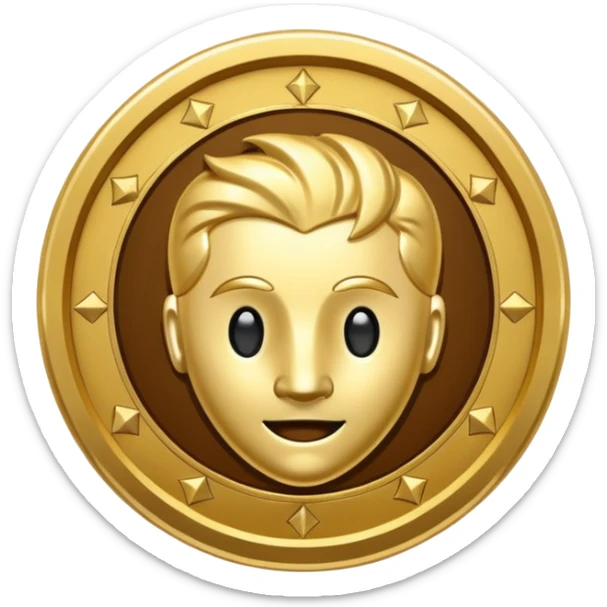 hey help me generate a flat golden token that has only ther head of my companies mascot in the center can you do that for me? sticker
