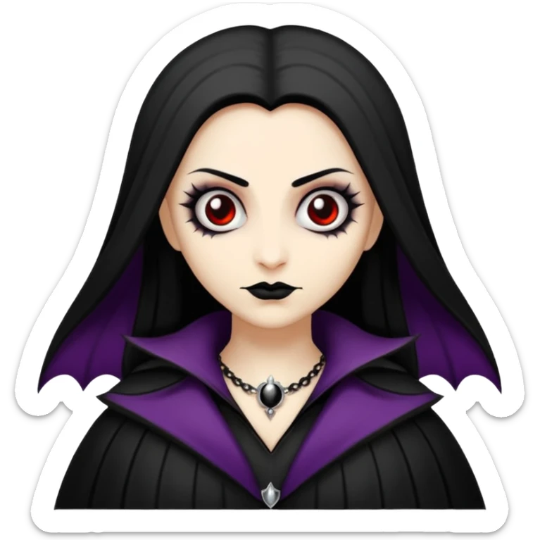 Kahverengi saçlı beyaz tenli vampir bir kadın sticker