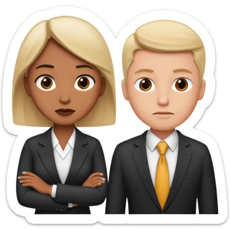 Can you draw these as normal people and not as doctors!!!! They need to have some concern on their face. They need to consider two product options. sticker