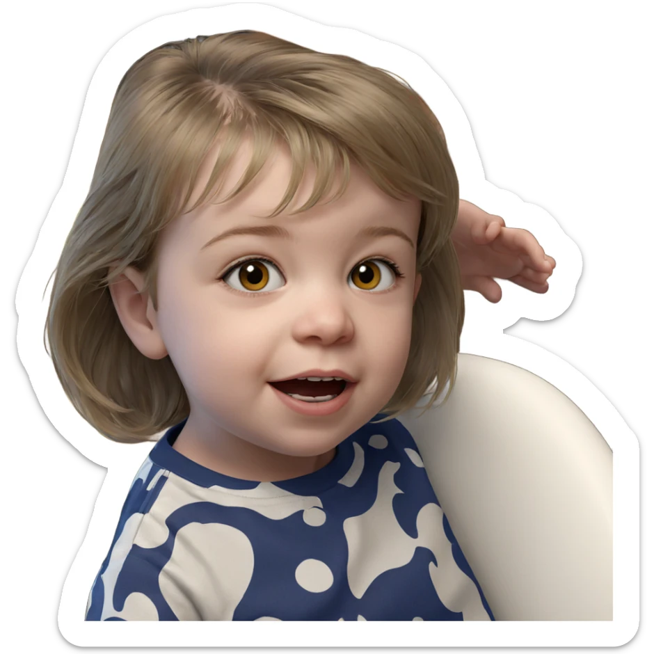 realistic girl portrait look sticker