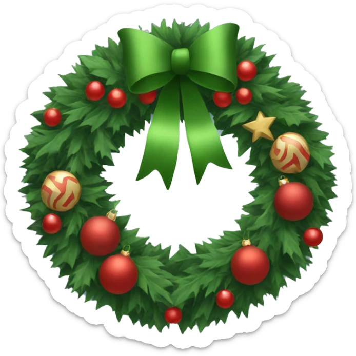 christmas wreath sticker