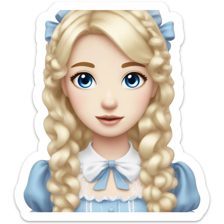 sweet lolita blond hair blue eyes white skin sticker
