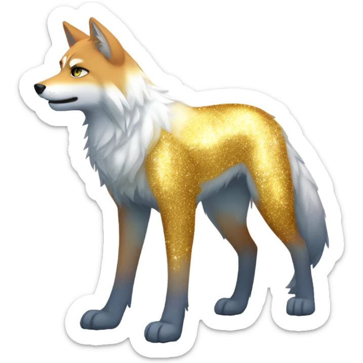 Colorful Shiny Sparkly Fionbri-Falvie-sparkle-wolf-sona full body sticker