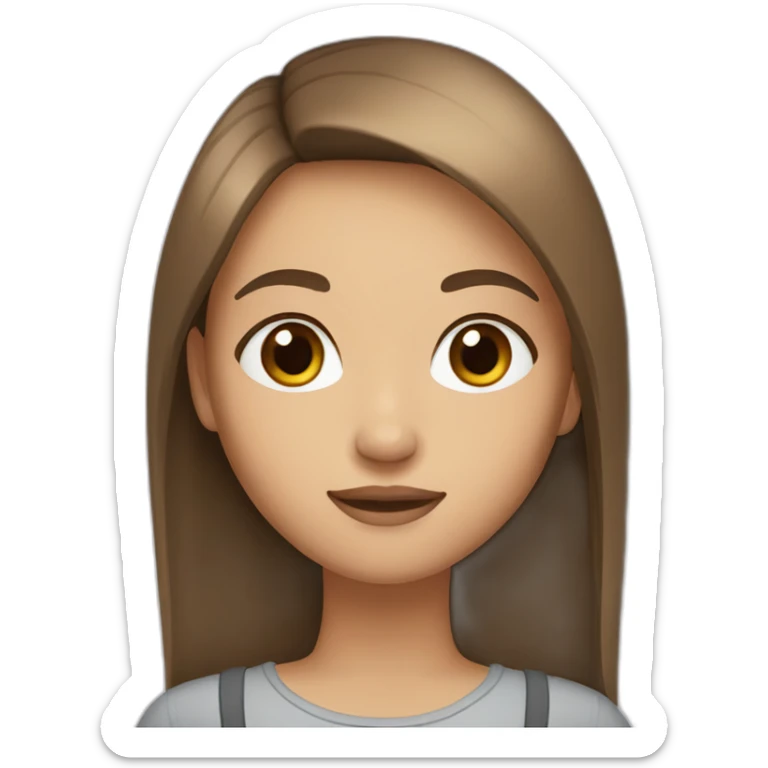 Girl with brown straight hair brown eyes and beauty spots  sticker