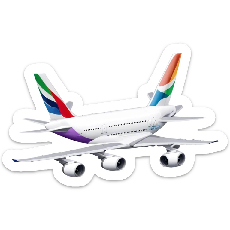 Airbus A380 - Airbus (Model Year: 2021) (Iconic colour: White with colorful tail) sticker