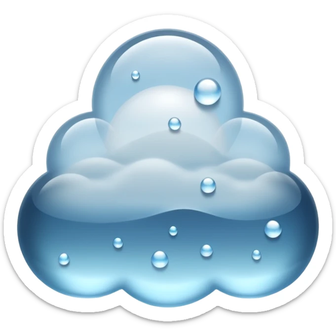 a close-up of a glass surface covered with small water droplets and light fog, as if from steam or humidity — some droplets sliding down slowly — soft reflections and blurred transparency give a realistic misty look — clean, glossy design with gentle lighting sticker