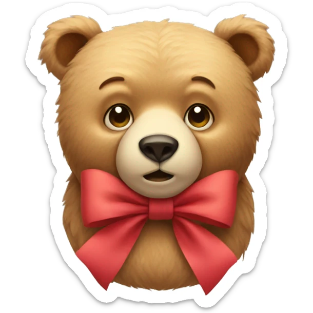 Bear with bow on sticker
