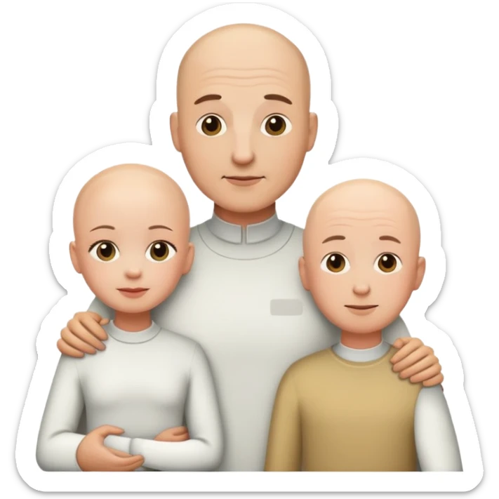 Bald family sticker