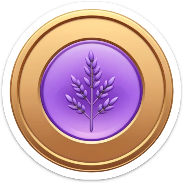 I need you to recreate this image exactly as is but make the color of the coin a ver light purple hue give me three options with different hues of purple sticker