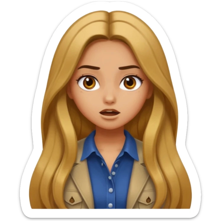 pretty long hair girl middle parted, amazed, good clothes, tanned, baddie, RELLY PREETY, BADDIE sticker