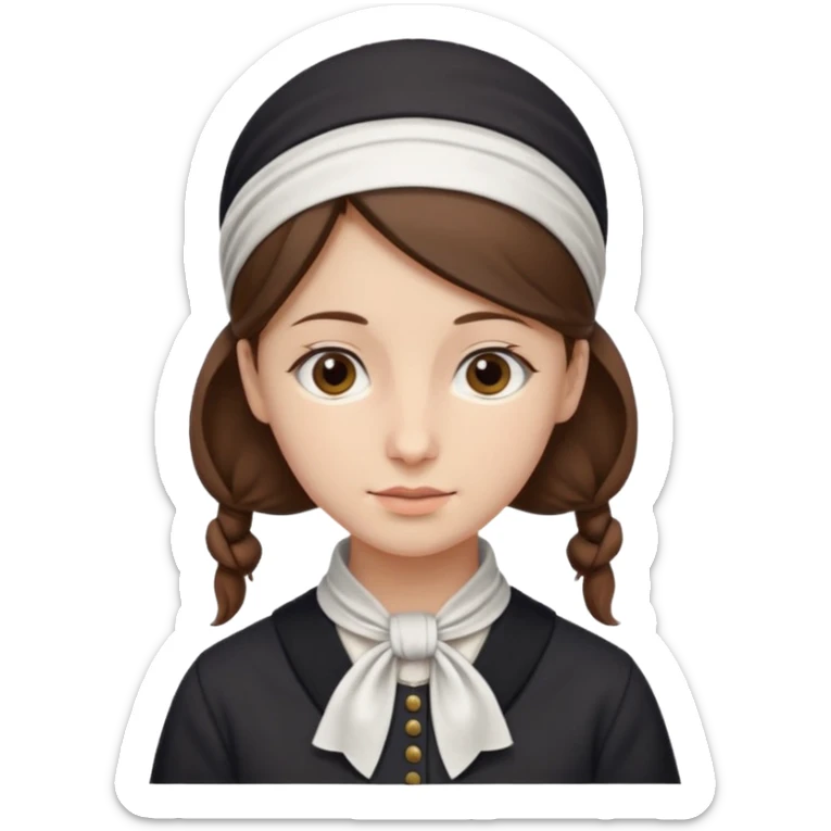 orthodox jewish woman with kerchief tied by neck circa. 1890 make into pretty young sticker