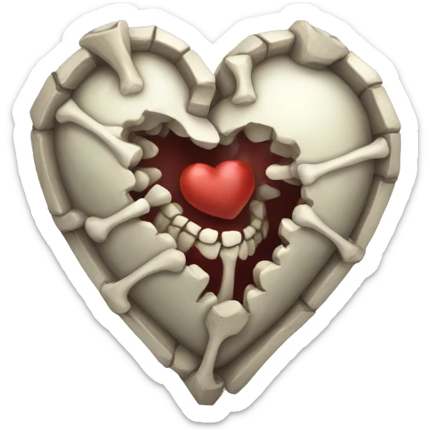 Skeleton heart sticker