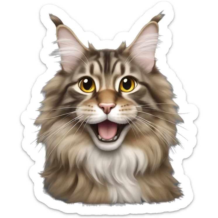 Flying maine coon sticker