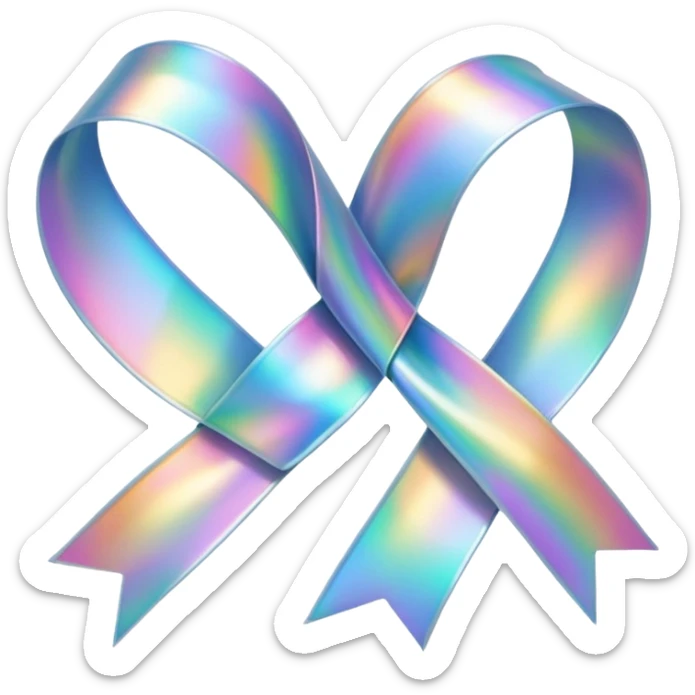 Holographic ribbon  sticker