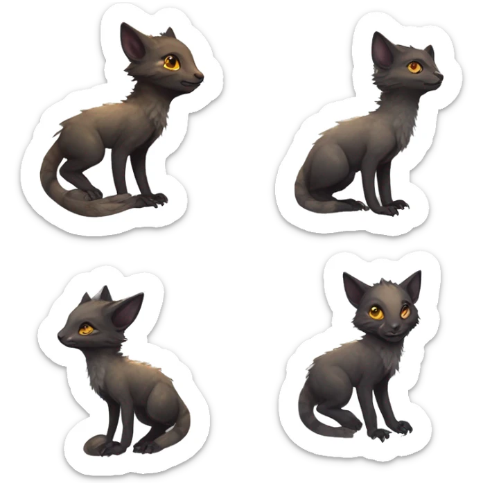  Cute Edgy Realistic Rare Fantasy eldritch Slim Vernid-Trico-Melprin-species by LiLaiRa, by Falvie, full body sticker