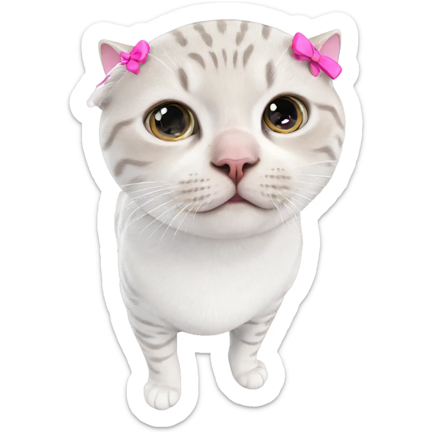 cat with pink bow sticker