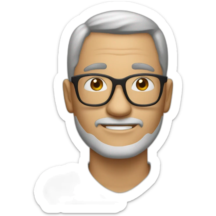 Hombre 40 años, algunos pelos blancos, con lentes, pelo corto sticker