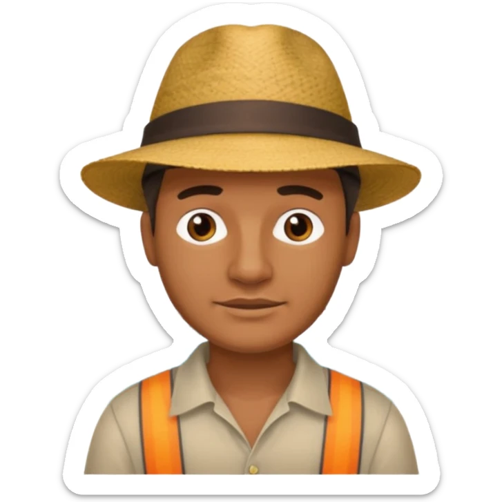 homme créole réunionnais  avec chapeau embouteillage  sticker