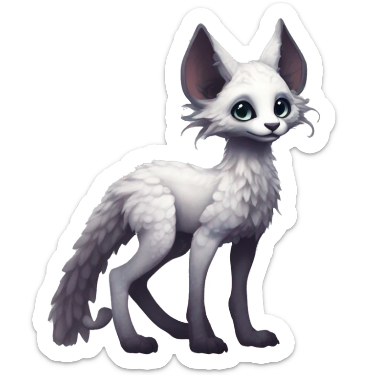  Cute Edgy Realistic Rare Fantasy eldritch Slim Vernid-Trico-Melprin-species by LiLaiRa, by Falvie, full body sticker