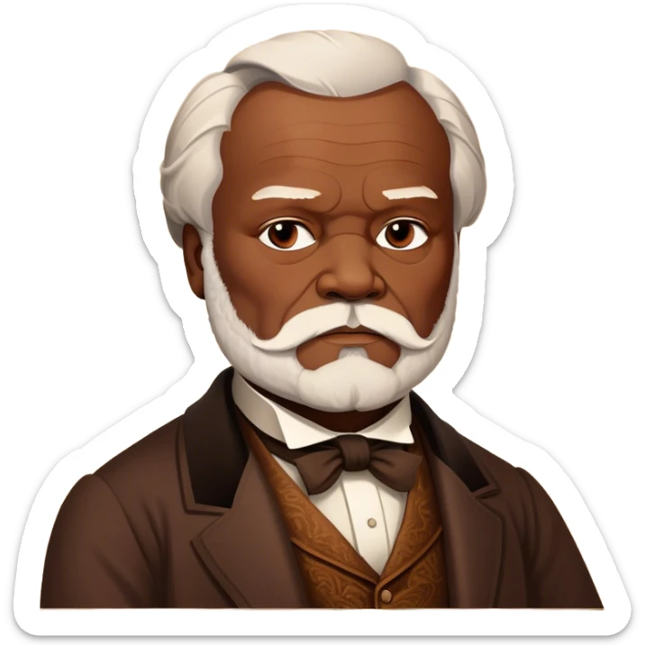 Cinematic Realistic portrait of Victor Hugo, shown as an iconic writer with intense, thoughtful eyes and richly detailed 19th‑century attire, rendered in warm, literary lighting that captures his creative spirit sticker