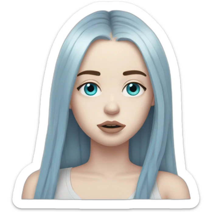 billie eilish with blues eyes sticker