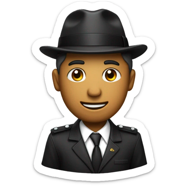 Un hombre con una gorra camisa negra y corbata riéndose llorando aflijo  sticker