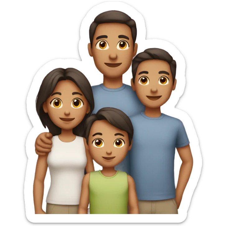 Family of 5 with three kids 2 male, 1 female sticker