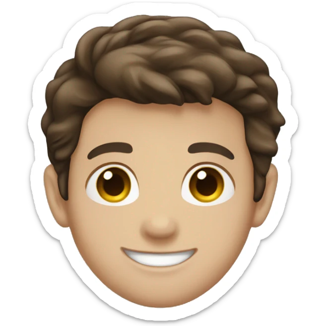 Boy smile big easy brown hair and dark blue panama sticker