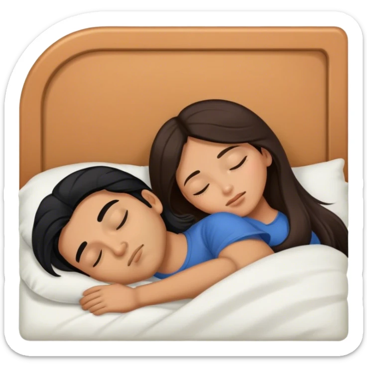 Caramel brown latino Guy with long black hair sleeping with brown hair Filipina sticker