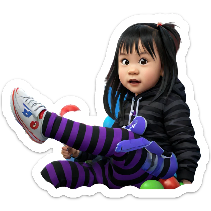 stripes and sneakers style sticker