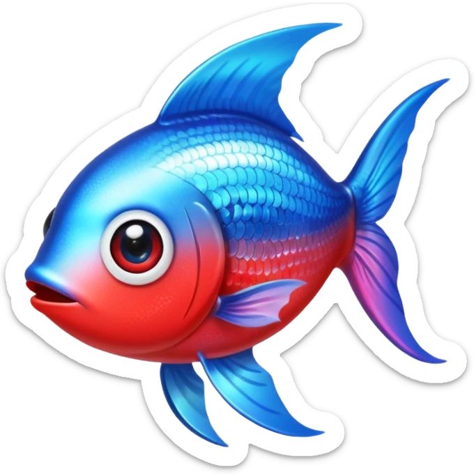 Adorable tetra fish with large sparkling eyes and long flowing fins. sticker