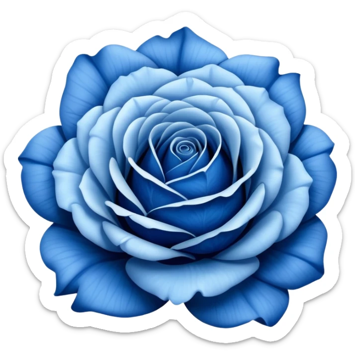 Blue rosa azul, like the classic rose emoji but with blue petals sticker