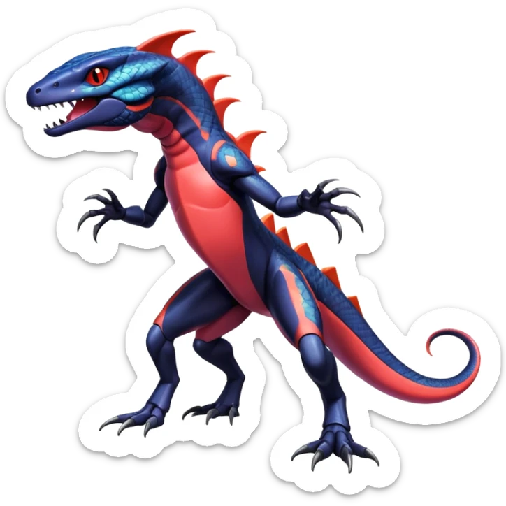 Shiny Exotic Colorful epic Salandit-Genesect-Miraidon-Koraidon-Fakémon-hybrid-creature (full body)  sticker