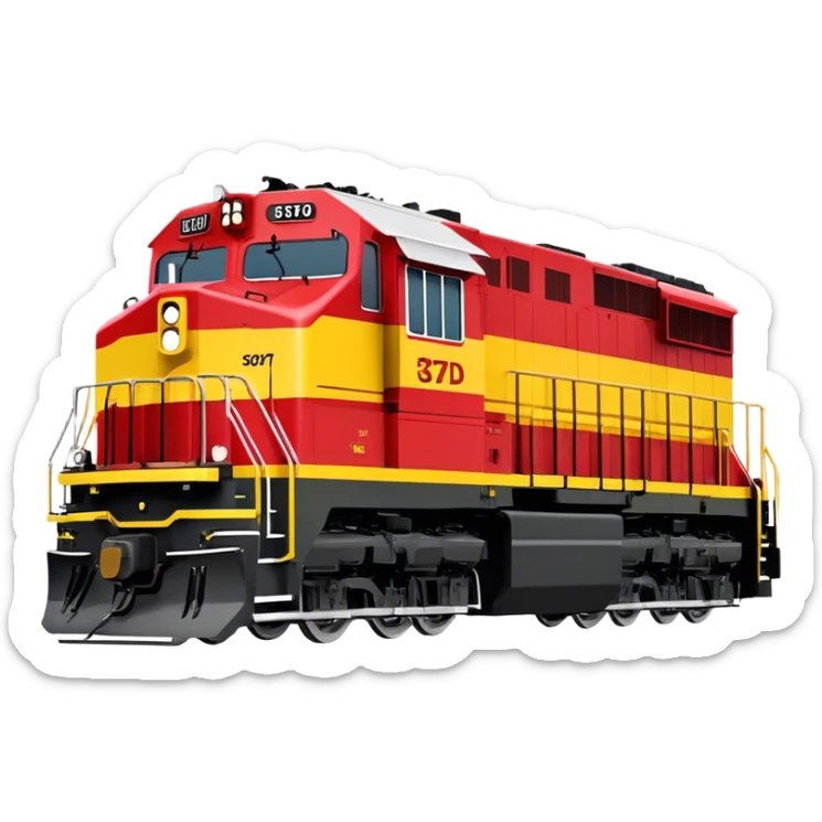 Diesel Locomotive - EMD SD70 (Model Year: 2021) (Iconic colour: Red and yellow) sticker