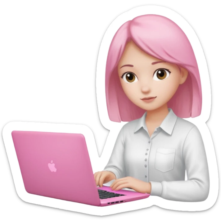  Girly stuff pink soft laptop assigment and clean girl vibes sticker
